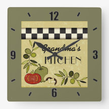 Customizable chequered kitchen wall clock