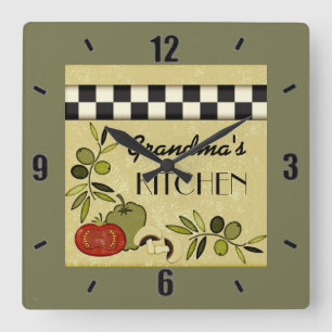 Customizable chequered kitchen wall clock