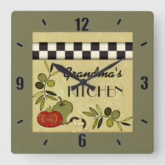 Customizable chequered kitchen wall clock