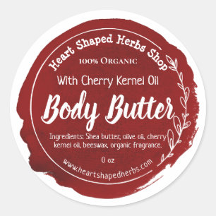 Customizable Cherry Body Butter Label Handmade