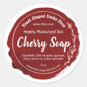 Customizable Cherry Soap Label Handmade Business