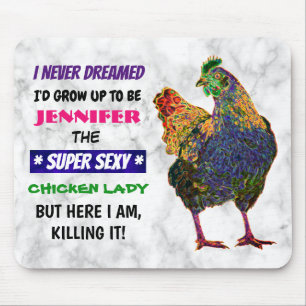 Customizable Chicken Lady - Mouse Pad