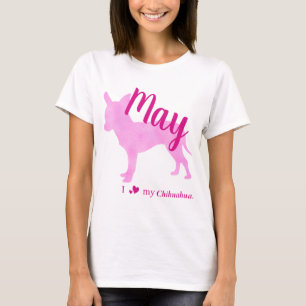 Customizable Chihuahua Pink Silhouette Tee チワワT