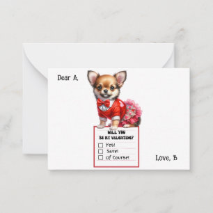Customizable Chihuahua Puppy Valentine Card