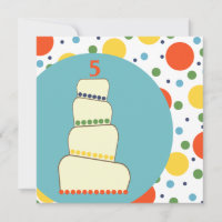 Customizable Child's Birthday Invitation - Dots