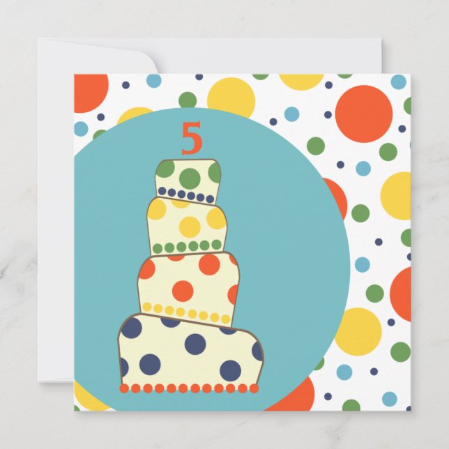 Customizable Child's Birthday Invitation - Dots (Front)