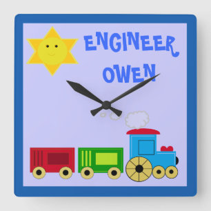 CUSTOMIZABLE CHILD'S TRAIN CLOCK