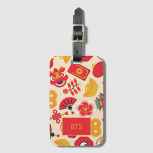 Customizable Chinese New Year Icons Beige Luggage Tag