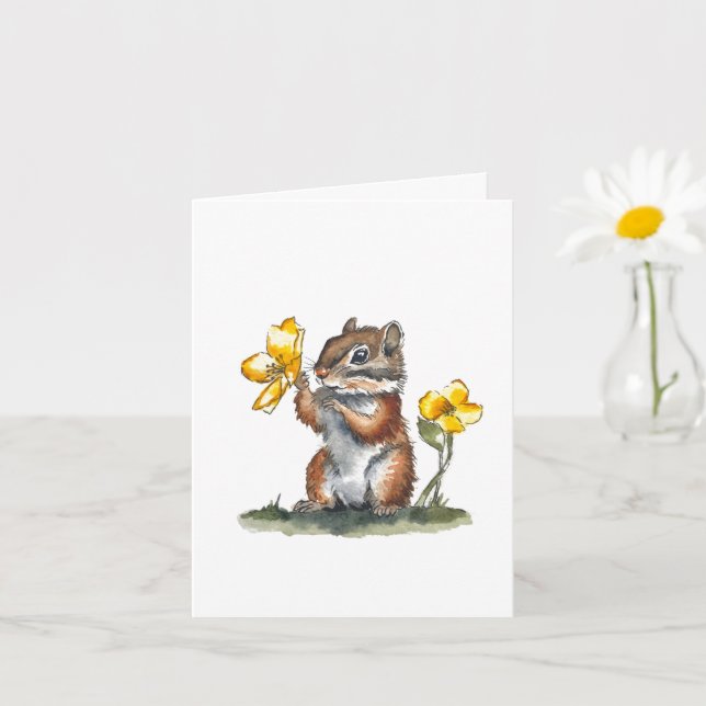 Customizable Chipmunk Card (Small Plant)