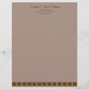 Customizable Chocolate Cake BakeryLetterhead Letterhead
