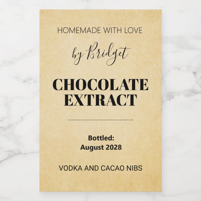 Customizable Chocolate Extract Label (Single Label)