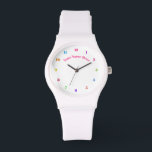 Customizable - Choose Your Fonts / Add Name / Text Watch<br><div class="desc">Unique Customizable Clock - Choose / add your favourite background and number colours !  
Choose / add your text / fonts / name / date / picture / image / logo ...  or else :)
( Edit > Select All > Choose Your Favourite Fonts )</div>
