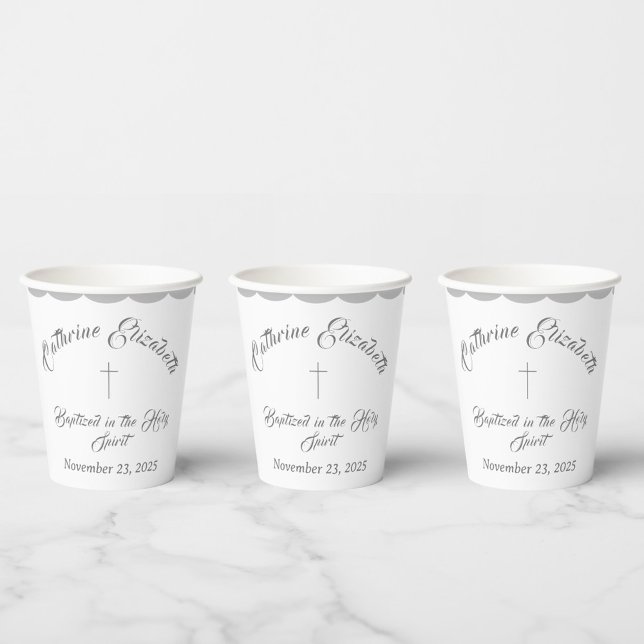 Customizable Christening/Baptism  Paper Cups (Creator Uploaded)