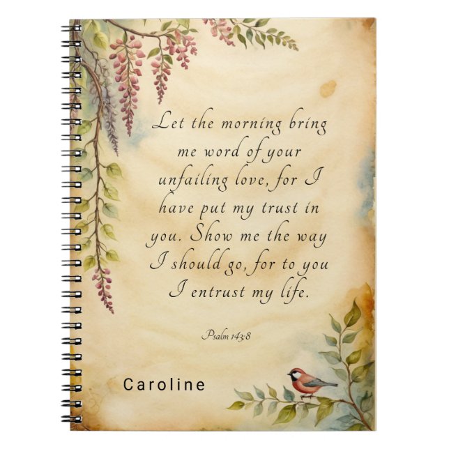Customizable Christian Bible Verse Art Notebook (Front)