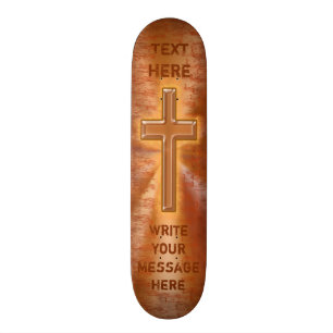 Customizable Christian Skateboards w/ Copper Cross