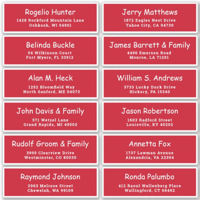 Customizable Christmas address labels sticker (Front)