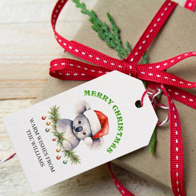 Customizable Christmas Aussie Koala Gift Tags (Creator Uploaded)