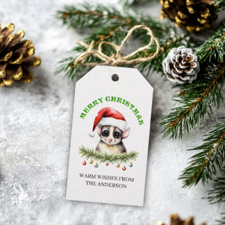 Customizable Christmas Aussie Sugar Glider Gift Tags