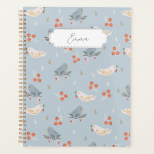 Customizable Christmas Birds Seamless Pattern Planner