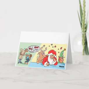 Customizable Christmas Card features stoned Santa
