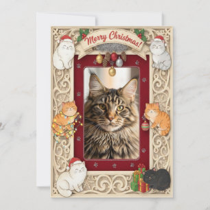 Customizable Christmas Card for Cat Lovers 
