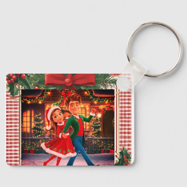 Customizable Christmas Cartoon Keychain (Front)
