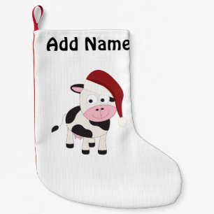Customizable Christmas Cow Small Christmas Stocking