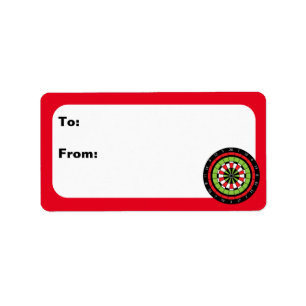Customizable Christmas Dartboard Label