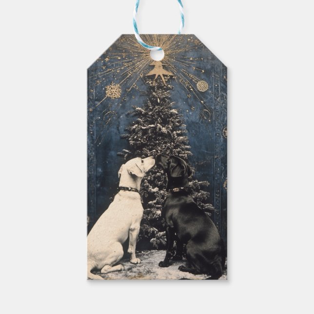 Customizable Christmas Dogs Gift Tag (Front)