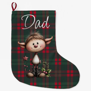 Customizable Christmas Elf Large Christmas Stocking