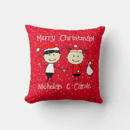 Customizable Christmas for Couples Fun Holiday Throw Pillow