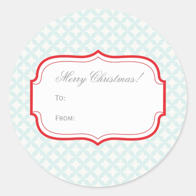 Customizable Christmas Gift Tag Sticker (Front)