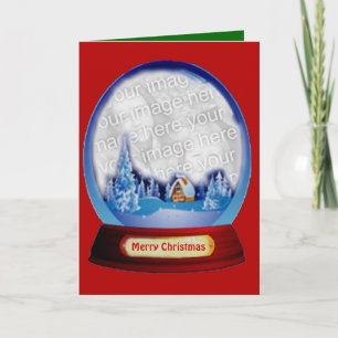 Customizable Christmas Globe Card