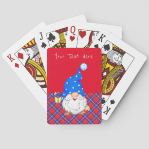Customizable Christmas Gnome Design Playing Cards