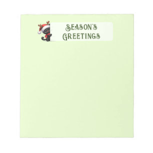 Customizable Christmas Greetings Cute Cat Notepad