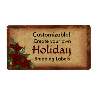 Customizable Christmas Holiday Package Labels