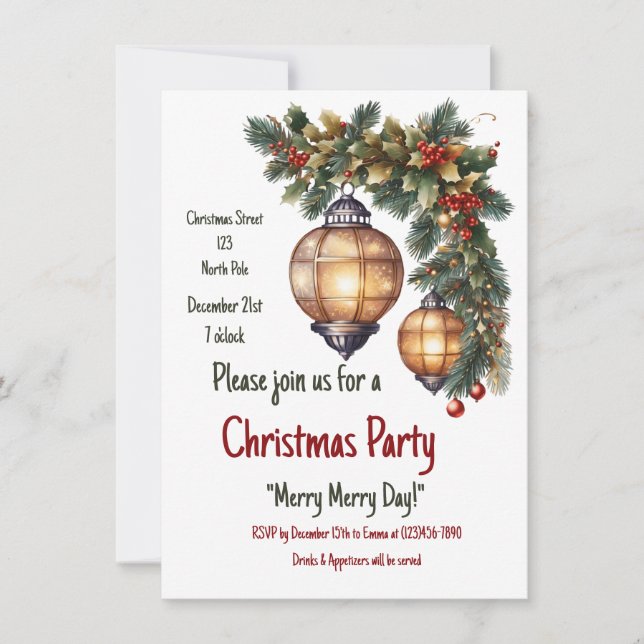 Customizable Christmas invite (Front)