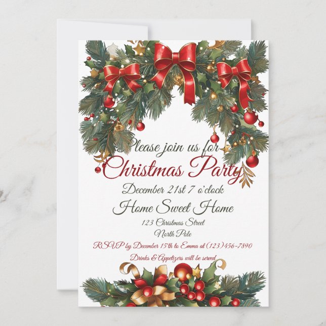 Customizable Christmas invite (Front)
