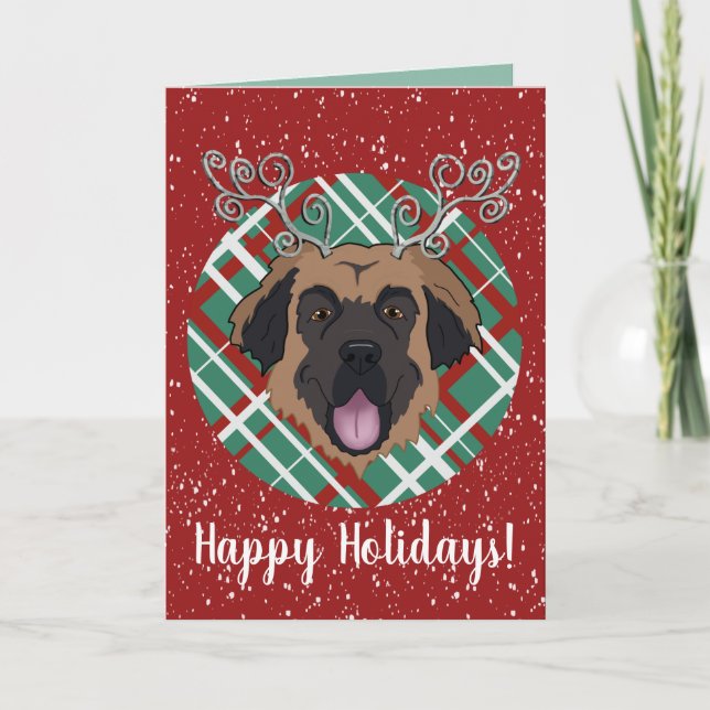 Customizable Christmas Leonberger  Card (Front)
