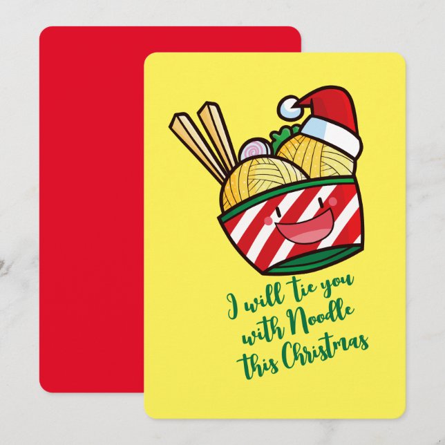 Customizable christmas noodle cartoon invitation (Front/Back)