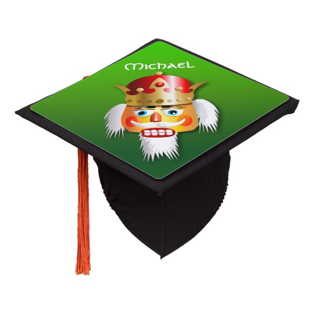Customizable Christmas Nutcracker King Graduation Cap Topper (Angled)