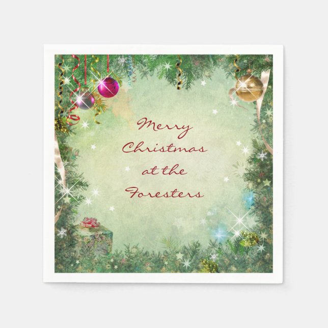 Customizable Christmas Paper Napkins (Front)