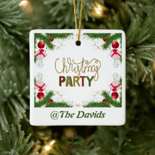 Customizable Christmas Party Ornament