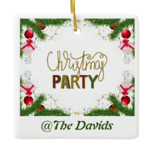 Customizable Christmas Party Ornament