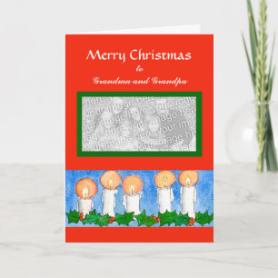 Customizable Christmas Photo Card with Candles