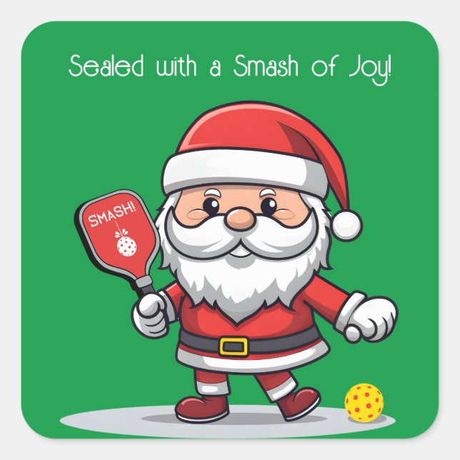 Customizable 🎅Christmas pickleball   Square Sticker (Front)