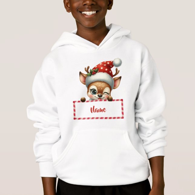 Customizable Christmas Reindeer & Candy Cane (Front)