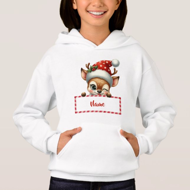 Customizable Christmas Reindeer & Candy Cane (Front)