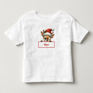 Customizable Christmas Reindeer & Candy Cane Toddler T-shirt