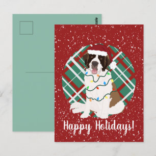 Customizable Christmas Saint Bernard Postcard